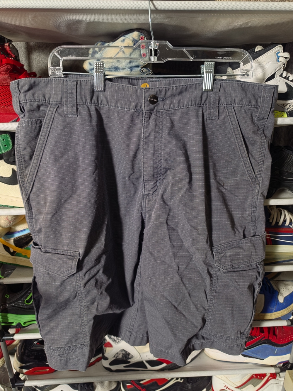 🔥 Carhartt Relaxed Fit Men Size 38 Gray Cargo Men’s Shorts
